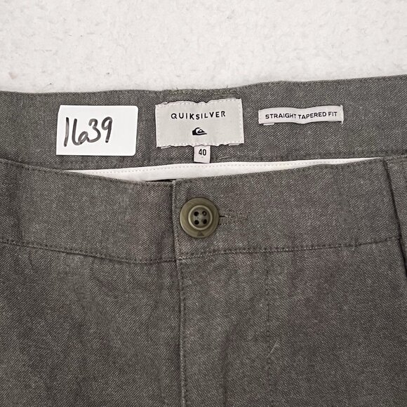 Quiksilver Shorts Men's Sz 40 Green Straight Fit Chino Flat Front Casual Shorts - Picture 3 of 10